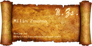 Milin Zsuzsa névjegykártya